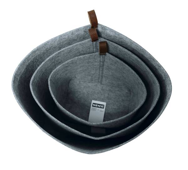 Kosmetik-Organizer FELI, Filz-Imitation Grau - Textil - 30 x 19 x 18 cm