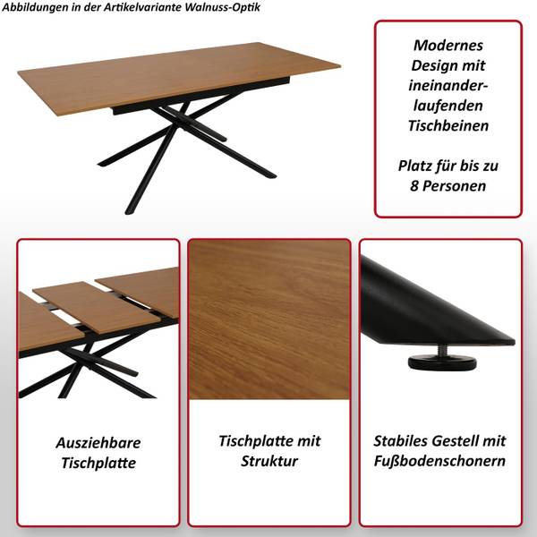 Eettafel O57 walnoothouten look