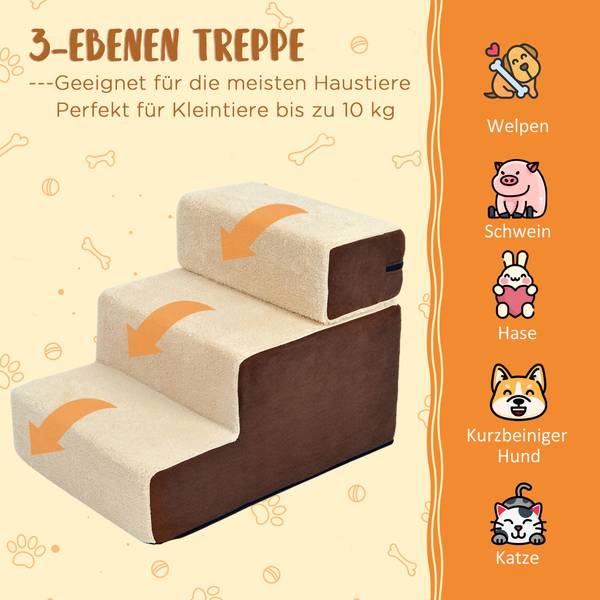 Hondentrap D06-004 beige - textiel - 40 x 39 x 54 cm