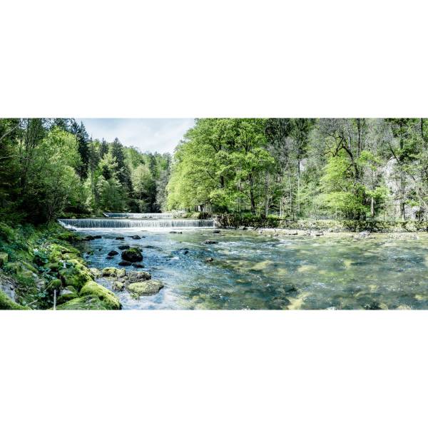 Tableau mural fleuve naturel Vert - Verre acrylique - 145 x 65 x 4 cm