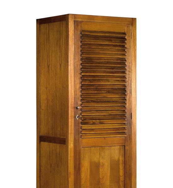 BRAUNER HOLZ-EINZELSCHRANK L 65 cm Braun - Massivholz - 65 x 200 x 50 cm