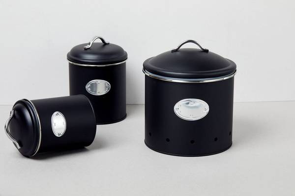 Récipient de stockage de nourriture NERO Noir - Métal - 12 x 17 x 12 cm