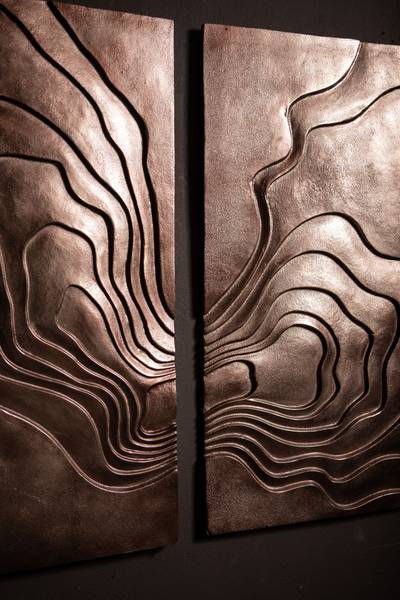 Wandpaneel ERIKE Braun - Metall - 3 x 90 x 100 cm