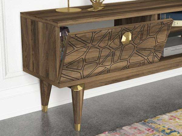 Wohnwand Royal Walnuss Braun - Holzwerkstoff - 150 x 45 x 30 cm