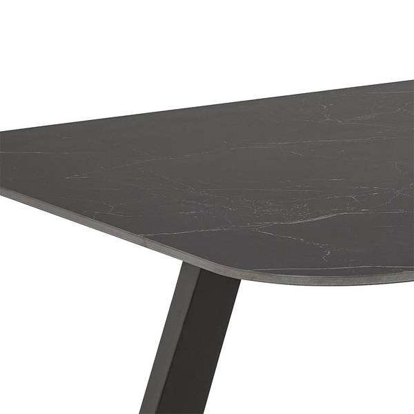 Esstisch Antalya Schwarz - Holz teilmassiv - 180 x 75 x 90 cm