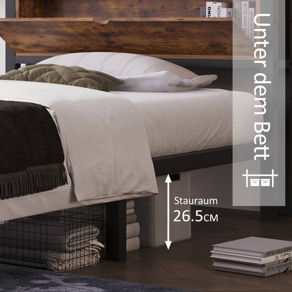 Einzelbett Ikkiel Schwarz - Metall - 100 x 95 x 220 cm
