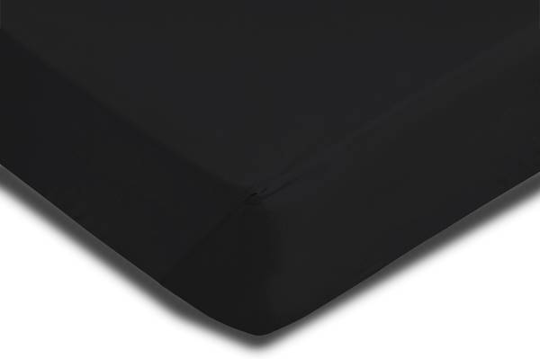 Bettlaken schwarz 180-200x220 cm Heavy Schwarz - Jersey - 200 x 4 x 220 cm