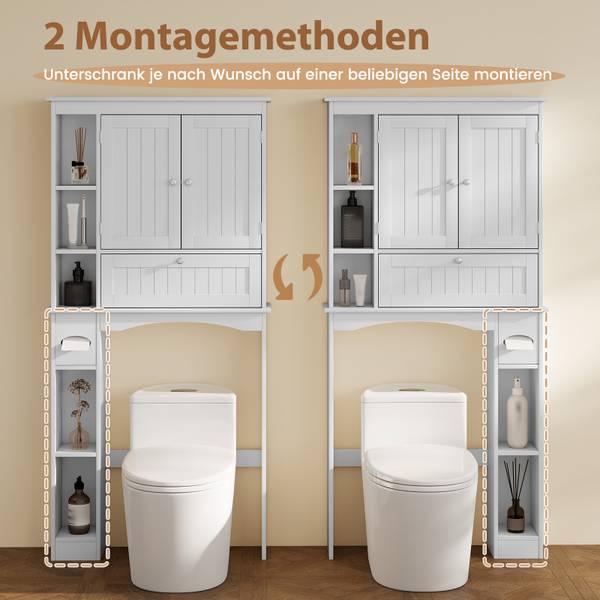 Toilettenschrank NM0585ITDE Weiß - Holzwerkstoff - 21 x 165 x 80 cm