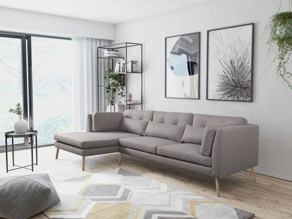 Ecksofa Pacyfic I Grau - Ecke davorstehend links