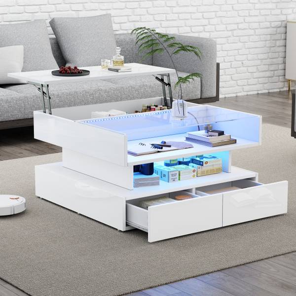 Couchtisch Hermes Ⅱ Weiß - Holzwerkstoff - 80 x 45 x 80 cm