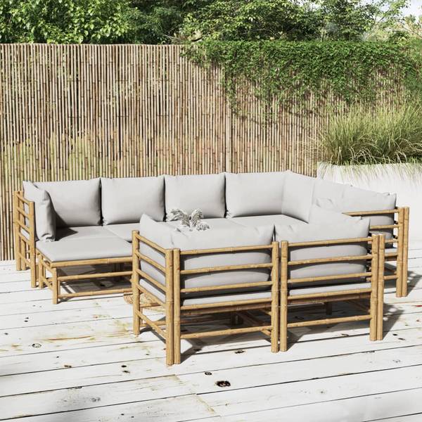 Garten-Lounge-Set 3028491-25 10-teilig Braun - Hellgrau