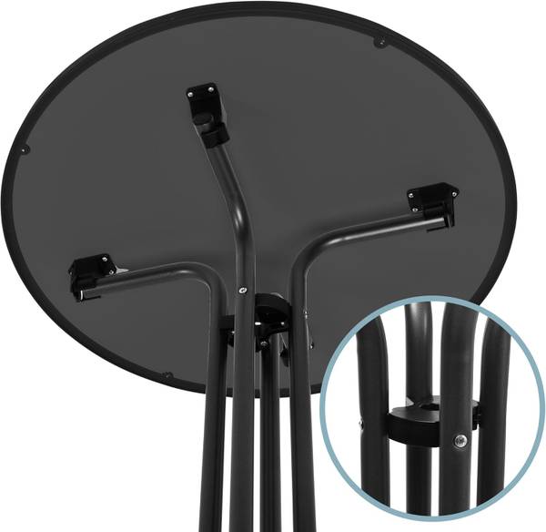 Stehtisch Bellini (3tlg) Schwarz - Breite: 80 cm - Anzahl Teile im Set: 3