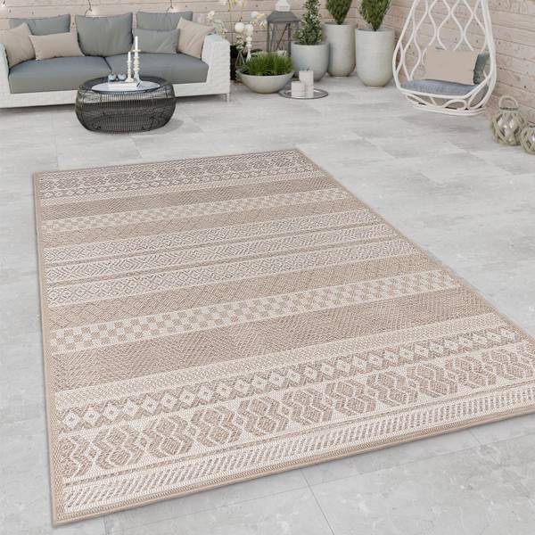 Outdoorteppich Vermont 183 Beige - 120 x 120 cm