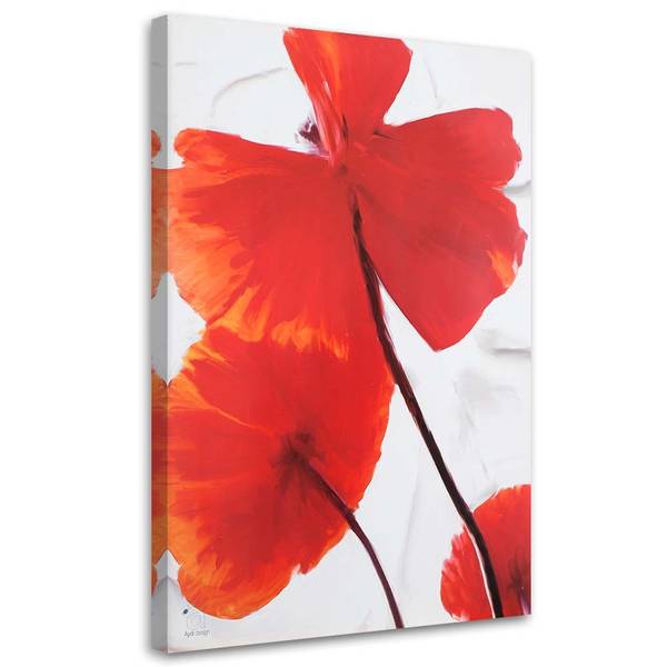 Tableau déco coquelicots sur fond clair 40 x 60 cm