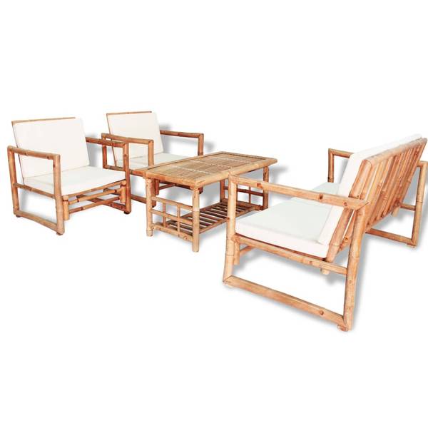 Tuinset 3012872 set van 4 wit - polyester - 50 x 45 x 90 cm