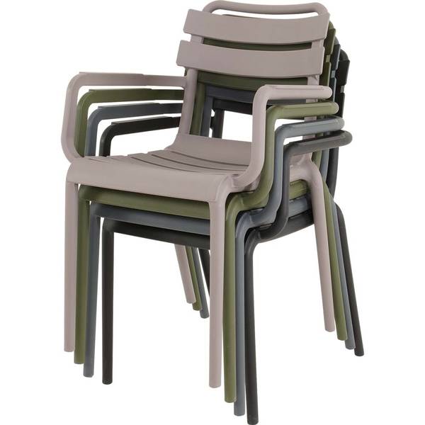 Bistro-Sessel TORVI Grau - Kunststoff - 56 x 248 x 54 cm