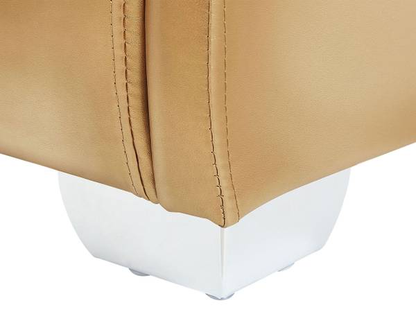 Doppelbett PARIS Gold - Silber - Echtleder - 215 x 83 x 228 cm