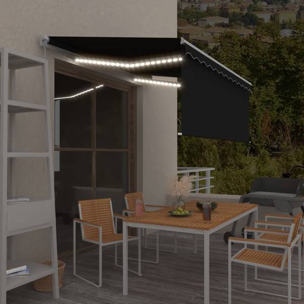 Auvent rétractable 3014349 Gris - Polyester - Aluminium - 350 x 250 x 1 cm