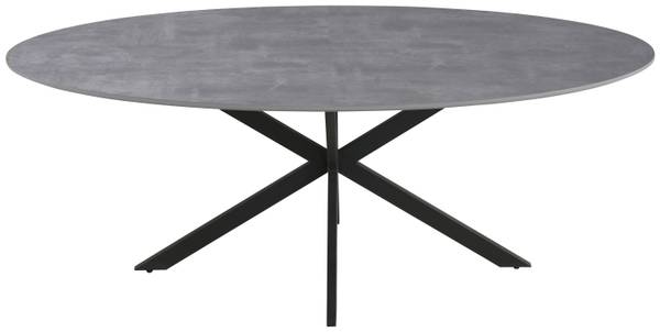 Esstisch MATTEO Grau - Holzwerkstoff - Metall - 75 x 90 x 180 cm