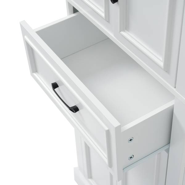 Badezimmerschrank Aphrodite Ⅲ Weiß - Holzwerkstoff - 40 x 180 x 60 cm