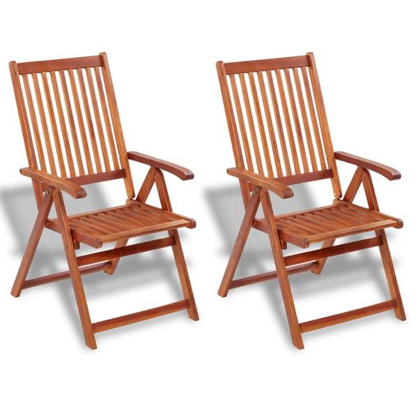 Gartenstühle 2er Set DE168 Braun - Holzwerkstoff - 69 x 111 x 57 cm