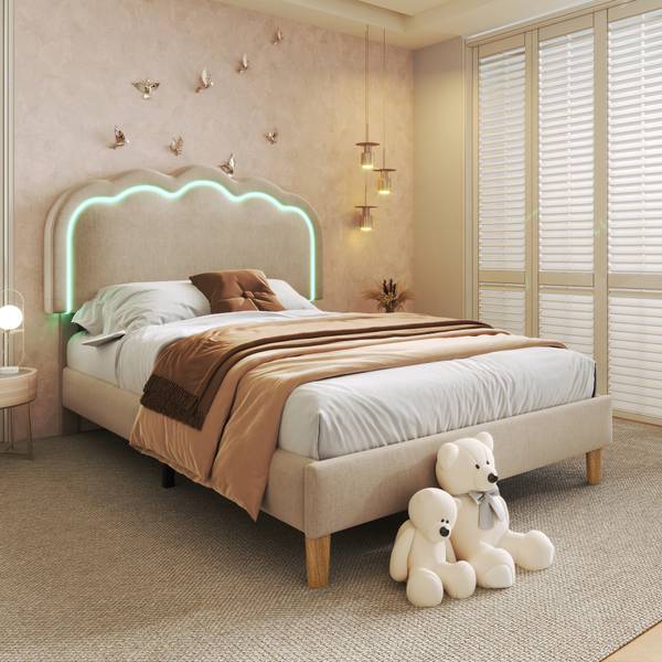 Lit capitonné GLOWLEIN Ⅰ Beige
