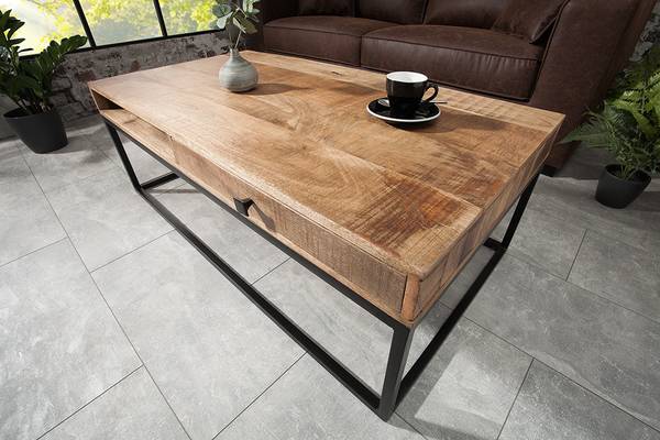 Couchtisch IRON CRAFT Braun - Mango - 100 x 40 x 60 cm