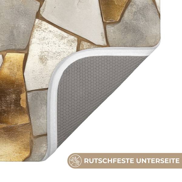 BADEMATTE Mosaik 90 x 60 cm - Durchmesser: 96 cm