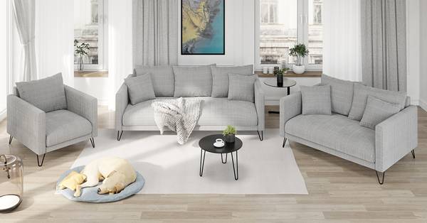 Sofa 3-Sitzer Harmony Hellgrau