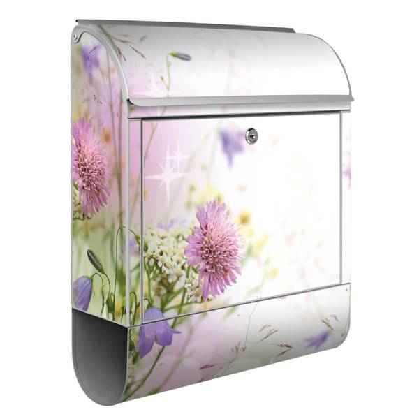 Briefkasten Stahl Glitzernde Wiese Grau - Stahl - 38 x 46 x 13 cm