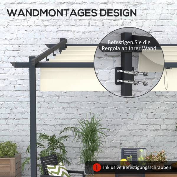 Pergola 84C-469V00CW Weiß - Textil - 297 x 230 x 297 cm