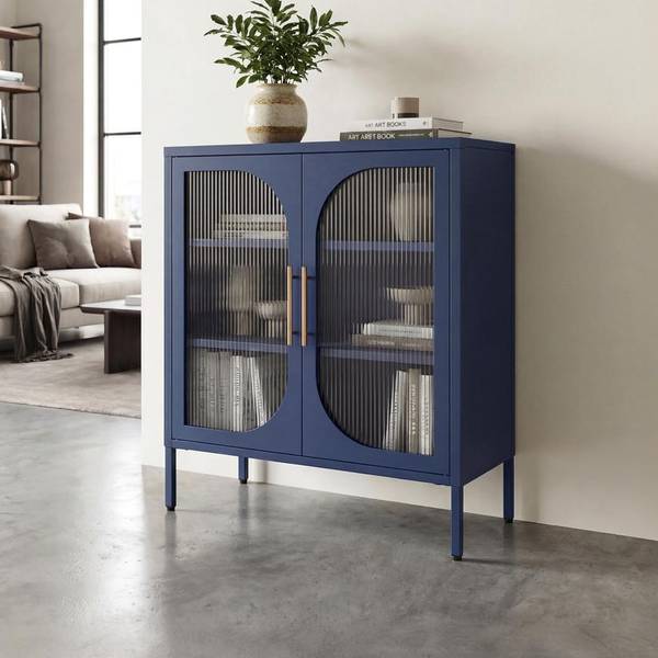 Nischenregal LUKA Blau - Stahl - 35 x 90 x 80 cm