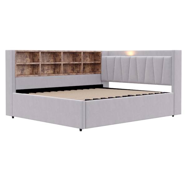 Kinderbett K-1535 Grau - Holzwerkstoff - 151 x 81 x 215 cm