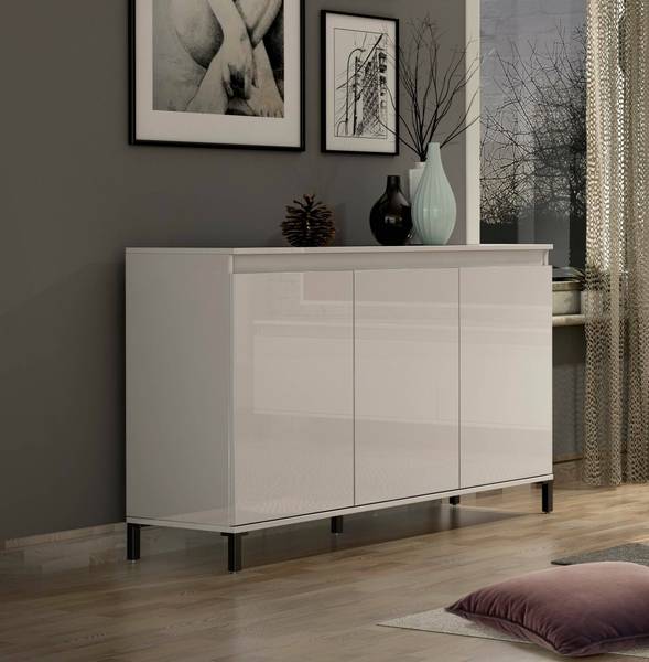 Kommode Assinello Weiß - Holzwerkstoff - 40 x 90 x 138 cm