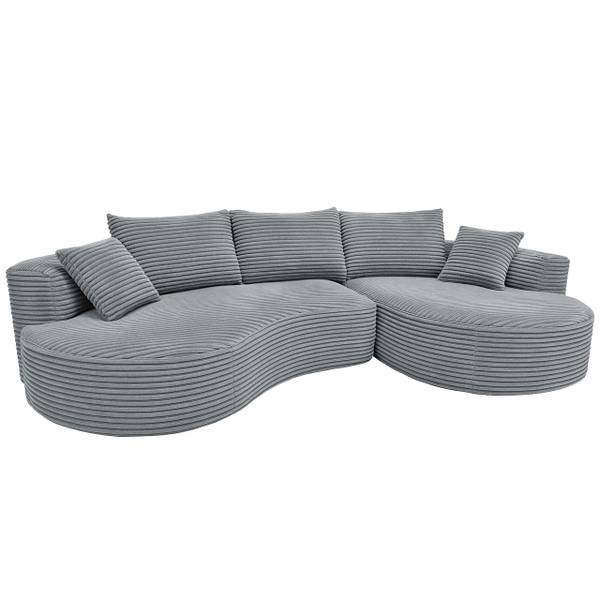 Sofa-Garnitur P19 Hellgrau