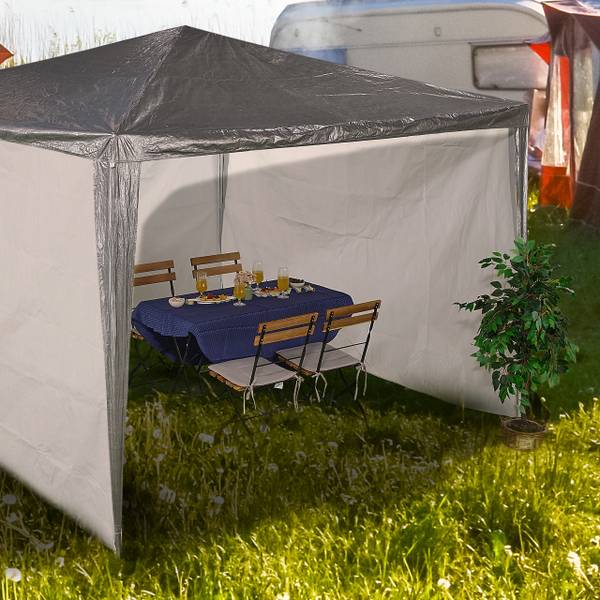 Lot de 3 parois latérales pour tonnelle Blanc - Matière plastique - 300 x 200 x 1 cm