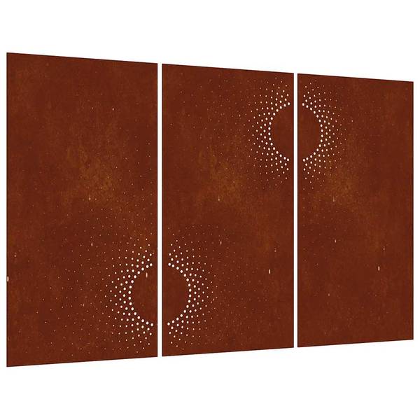 Garten Wanddekoration 824512 (3-teilig) Braun - Stahl - 55 x 1 x 105 cm