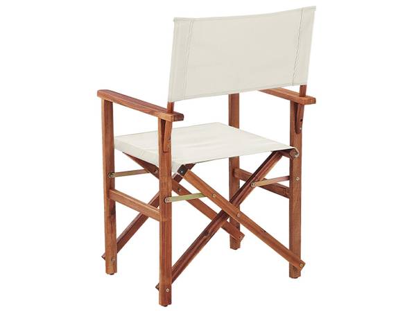 Chaise de jardin CINE Marron - Blanc - Profondeur : 50 cm
