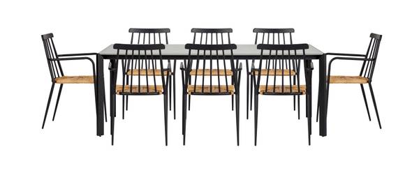 Chaise de jardin Evira Noir - Rotin - 58 x 84 x 54 cm