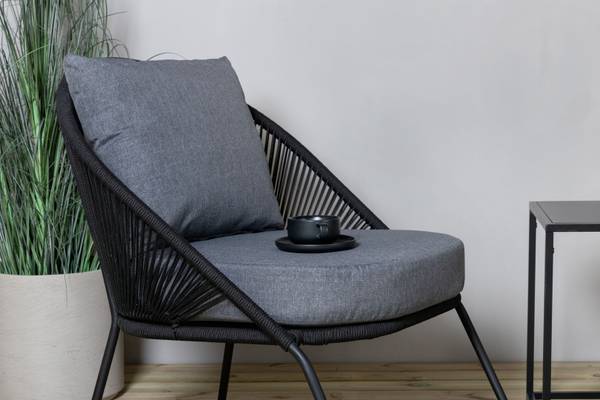 Loungestuhl Lindos 2er Set Schwarz