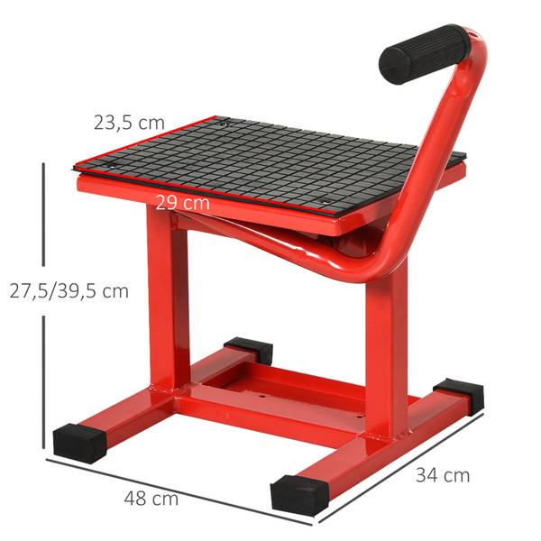 Motorradheber C30-011RD Rot - Metall - 34 x 43 x 48 cm