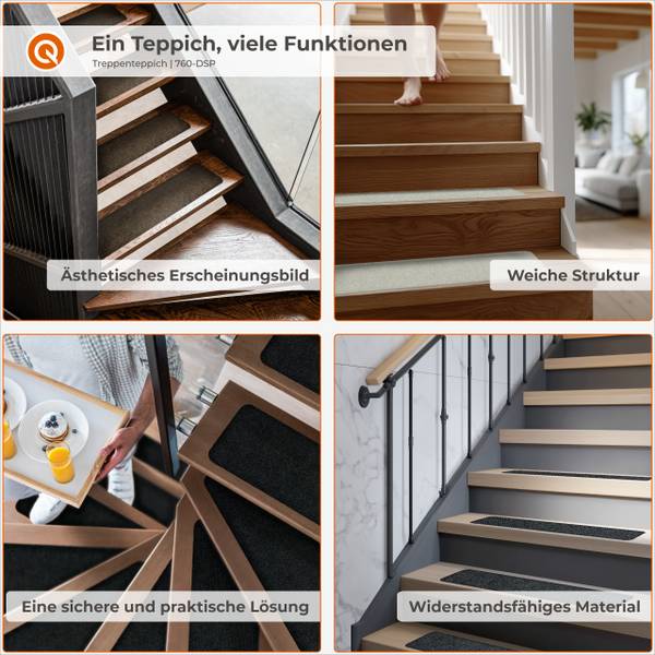 Selbstklebende Treppenstufen‑Matten DSP Creme - Höhe: 76 cm