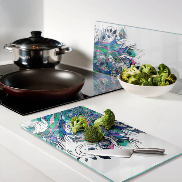 Schneidebrett Pauw 2er Set Glas - 52 x 1 x 30 cm