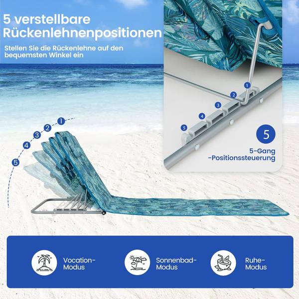 Strandmatte ZB32435BF Blau - Kunststoff - 56 x 47 x 161 cm