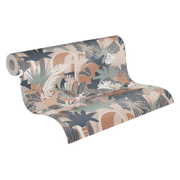 Dschungeltapete Bunt Braun Beige - Braun - Grün - Multicolor - Pink - Durchmesser: 8 cm