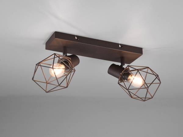 Deckenstrahler Industrial 2-flammig Rost Braun - Dunkelbraun