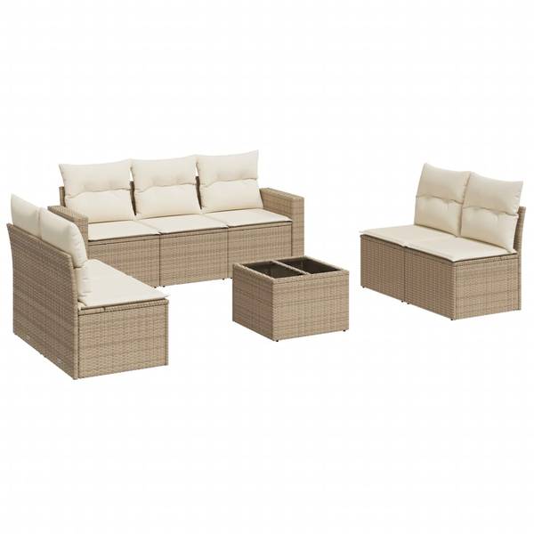Salon de jardin 3034308-2 lot de 8 Beige - Crème