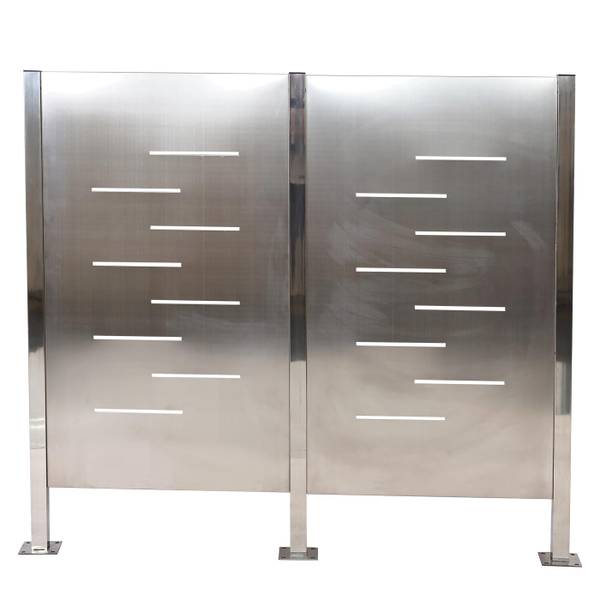 Mülltonnen-Zaun J55 Silber