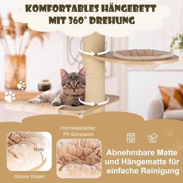 Kratzbaum PV10027BE Beige - Holzwerkstoff - 56 x 191 x 75 cm