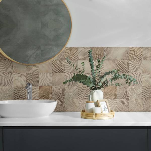 Fliesen Holzplanken Optik 4er Set 50 x 50 cm